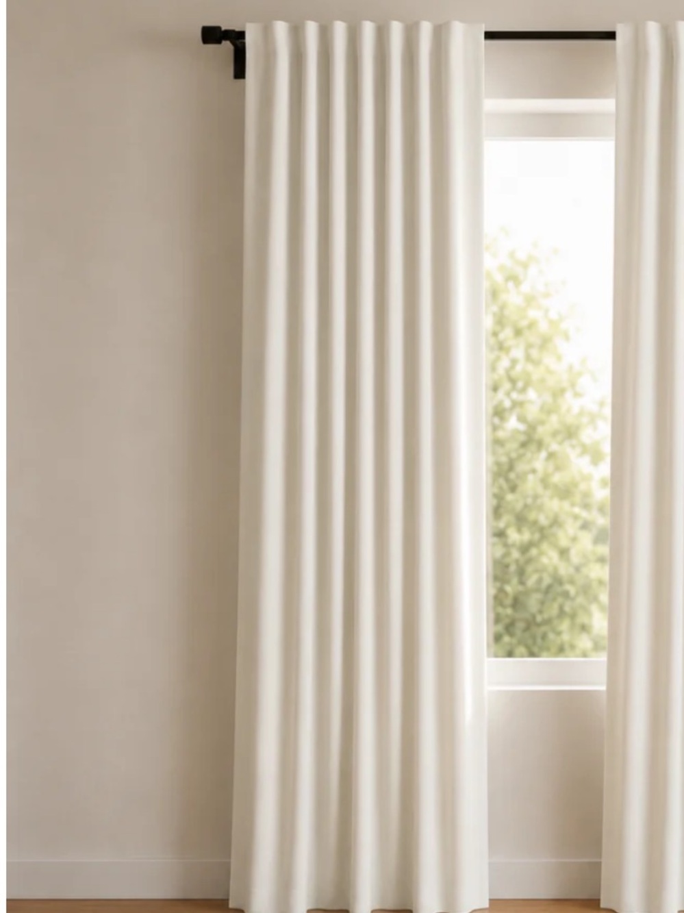 Sleepout Loop Non-Toxic 100% Blackout Curtain 50” x 84” Cream White NWOT